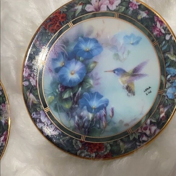 The Bradford Exchange Lena Liu hummingbird Mini Floral Numbered & Signed Plates - Picture 16 of 16